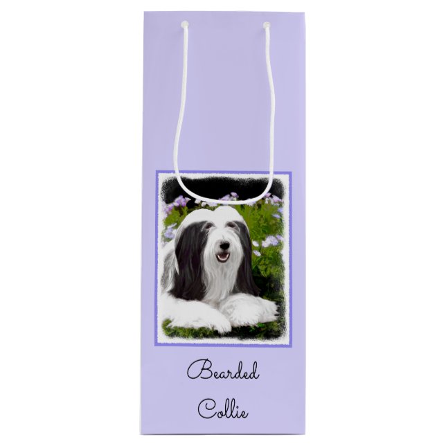 Beared Collie Painting - Cute Original Hund Art (Framsidan)