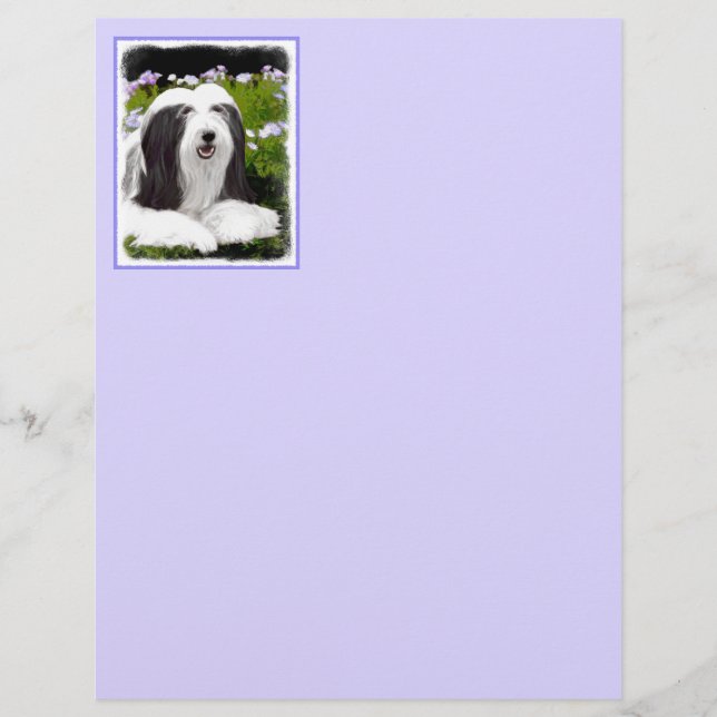 Beared Collie Painting - Cute Original Hund Art (Framsida)
