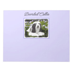 Beared Collie Painting - Cute Original Hund Art Anteckningsblock