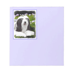 Beared Collie Painting - Cute Original Hund Art Anteckningsblock