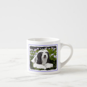 Beared Collie Painting - Cute Original Hund Art Espressomugg