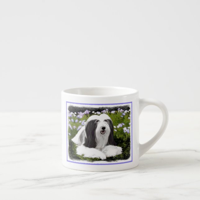 Beared Collie Painting - Cute Original Hund Art Espressomugg (Höger)