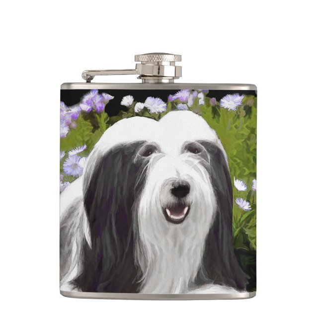 Beared Collie Painting - Cute Original Hund Art Fickplunta (Framsidan)