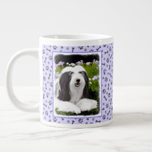 Beared Collie Painting - Cute Original Hund Art Jumbo Mugg