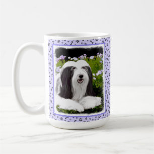 Beared Collie Painting - Cute Original Hund Art Kaffemugg