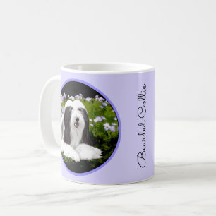 Beared Collie Painting - Cute Original Hund Art Kaffemugg