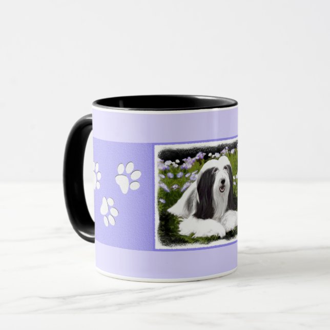 Beared Collie Painting - Cute Original Hund Art Mugg (Framsida vänster)