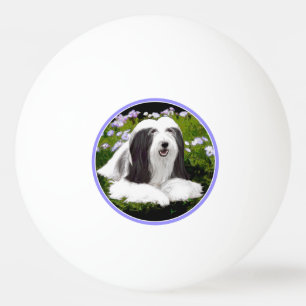 Beared Collie Painting - Cute Original Hund Art Pingisboll