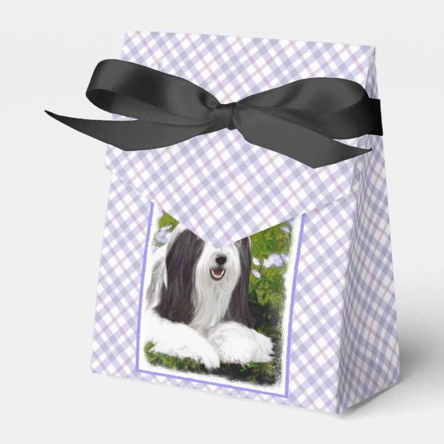Beared Collie Painting - Cute Original Hund Art Presentaskar (Framsidan Sidan)