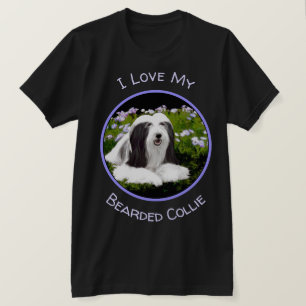 Beared Collie Painting - Cute Original Hund Art T Shirt