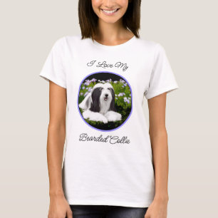 Beared Collie Painting - Cute Original Hund Art T Shirt
