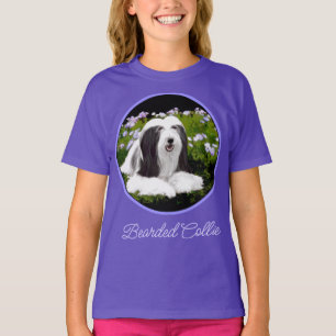 Beared Collie Painting - Cute Original Hund Art T- T Shirt