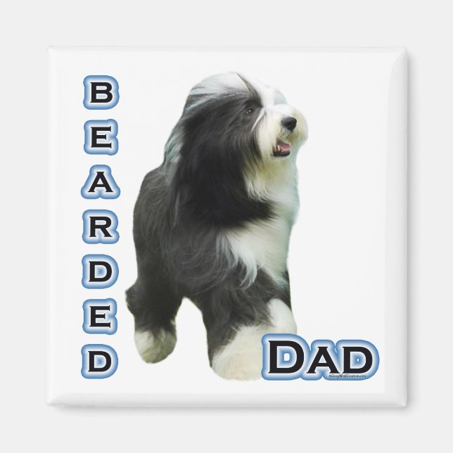 Beared Collie Pappa 4 - Magnet (Framsidan)