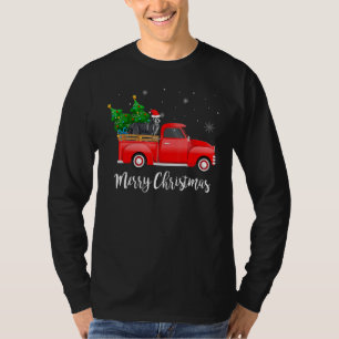 Beared Collie Red Lastbil Julgran Julafton Hund T Shirt
