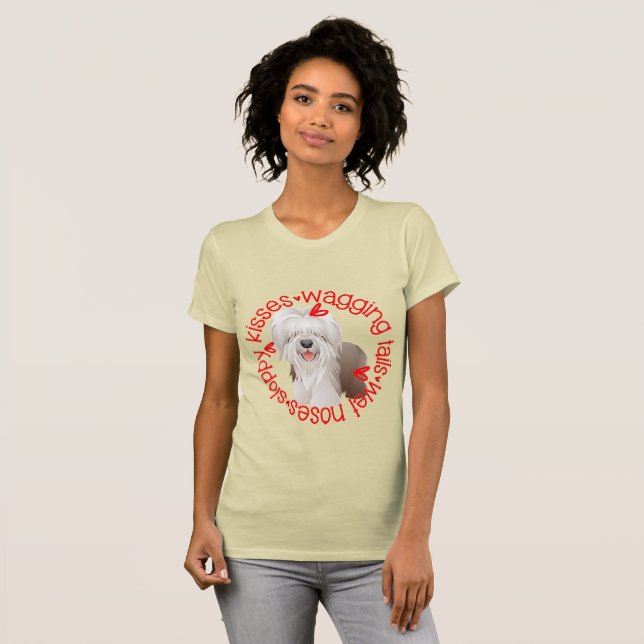 Beared Collie Sloppy Kisses B&C T Shirt (Hel framsida)