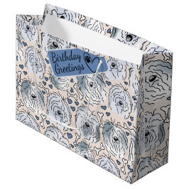 Beared Collie-Tecknad med sömlösa huvuden mönster