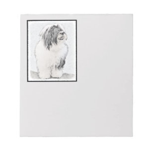 Beared Collie Teckning - Cute Original Hund Art Anteckningsblock