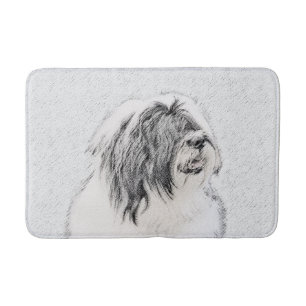 Beared Collie Teckning - Cute Original Hund Art Badrumsmatta