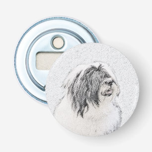 Beared Collie Teckning - Cute Original Hund Art Flasköppnare