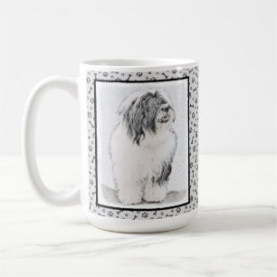 Beared Collie Teckning - Cute Original Hund Art Kaffemugg