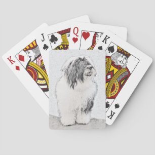 Beared Collie Teckning - Cute Original Hund Art Kortlek