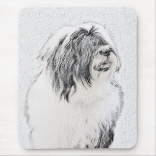 Beared Collie Teckning - Cute Original Hund Art Musmatta