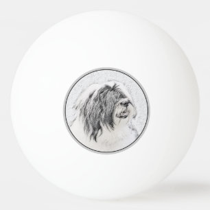 Beared Collie Teckning - Cute Original Hund Art Pingisboll