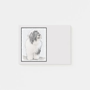 Beared Collie Teckning - Cute Original Hund Art Post-it Block