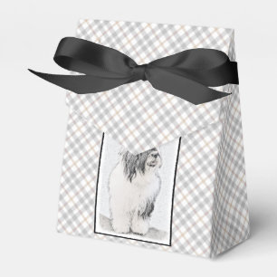 Beared Collie Teckning - Cute Original Hund Art Presentaskar