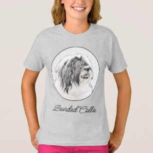 Beared Collie Teckning - Cute Original Hund Art T- T Shirt