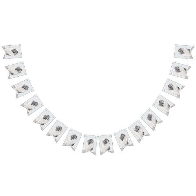 Beared Collie Teckning - Cute Original Hund Art Vimplar (Alla)