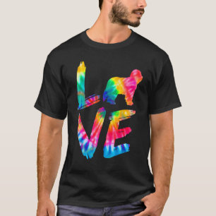 Beared Collie Tie Dye Kärlek Hund Mamma Pappa T Shirt