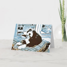 Beared Collie Valp Greeting Card Kort