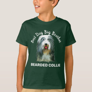 Beared Collie vattencolor best hund big bror T Shirt