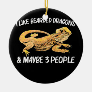 Beared Dragon Gift För manar Women Pogona Lizard Julgransprydnad Keramik