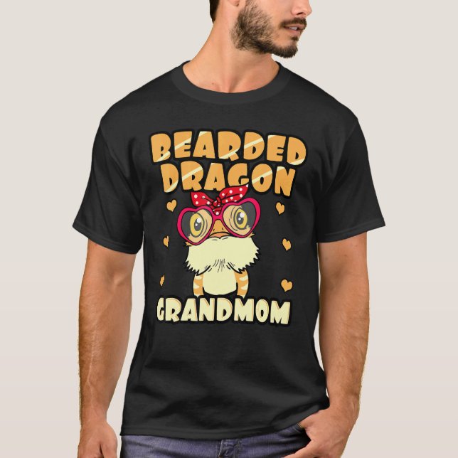 Beared Dragon Grandmamma Reptile Grandmamma Mammor T Shirt (Framsida)