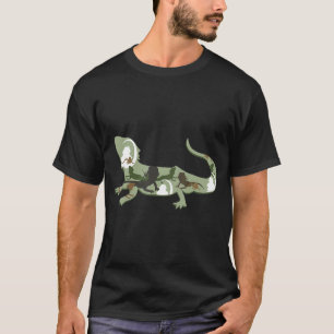 Beared Dragon I Lizard I Pogona Silhouette T Shirt