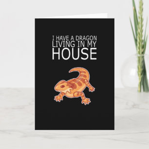 Beared Dragon LIVING MY HOUSE Lizard Reptil Gift Kort