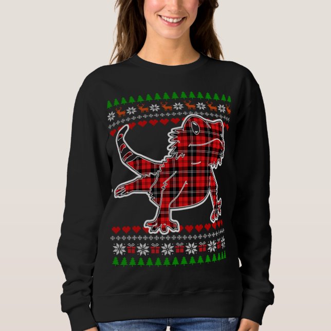 Beared Dragon Play Ugly jul Pajama Cute X- T Shirt (Framsida)