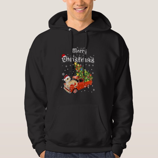 Beared Dragon Ride Red Lastbil jul Pajama Hoodie (Framsida)