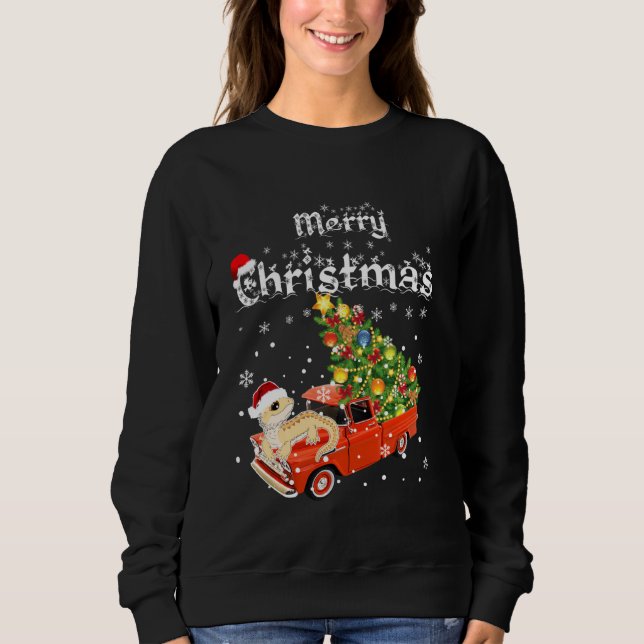 Beared Dragon Ride Red Lastbil jul Pajama T Shirt (Framsida)