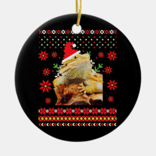 Beared Dragon Ugly jul Sweater Julgransprydnad Keramik