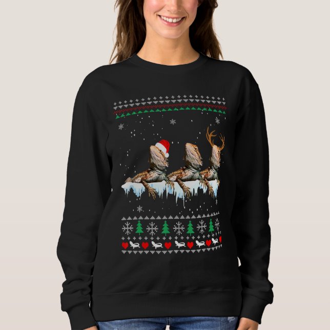 Beared Dragon Ugly jul Sweater Stil Santa T Shirt (Framsida)