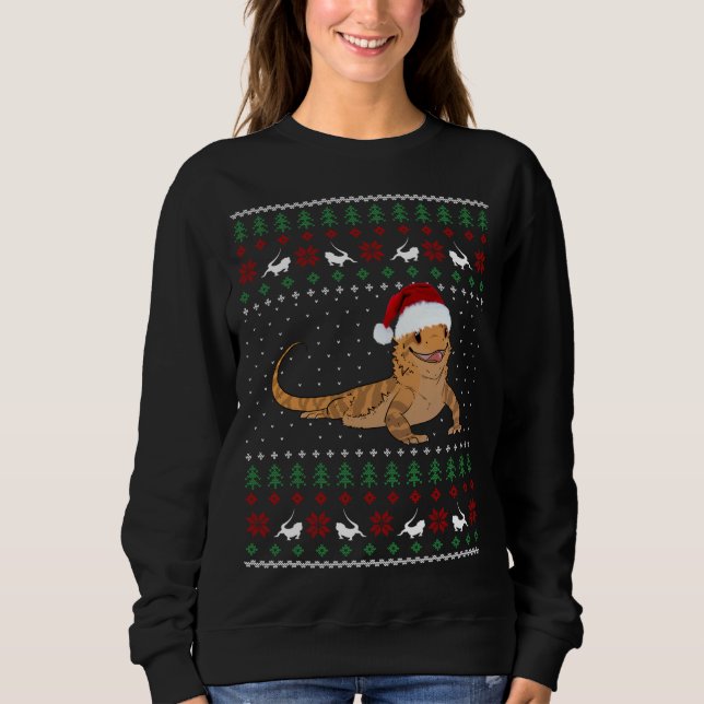 Beared Dragon Ugly jul Sweater T Shirt (Framsida)
