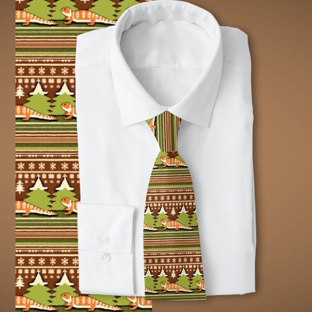 Beared Dragon Ugly Sweater-jul Slips (The perfect gift for bearded dragon lovers. Ugly Christmas tie)