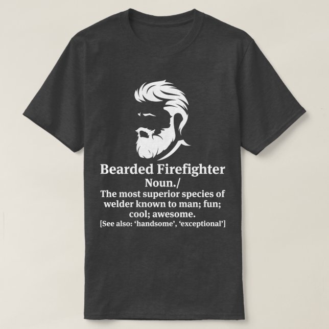 Beared Firefighter Def Firefighter T Shirt (Design framsida)