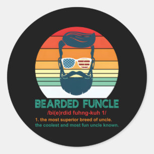 Beared Funcle Definition farbror Runt Klistermärke