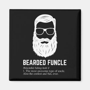 Beared Funcle Funny farbror Definition Magnet