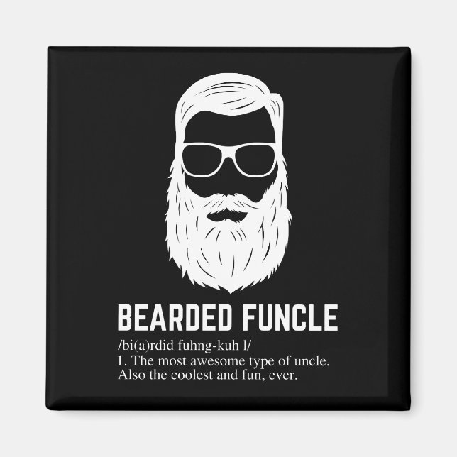 Beared Funcle Funny farbror Definition Magnet (Framsidan)