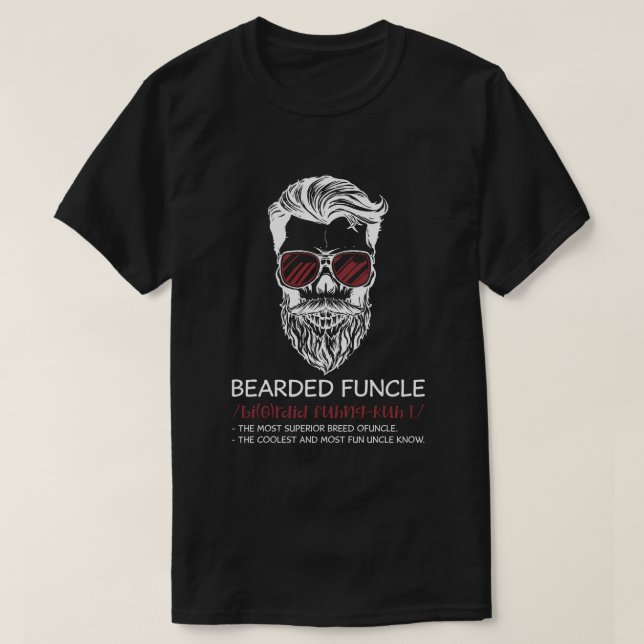 Beared Funcle Funny farbror Definition T Shirt (Design framsida)